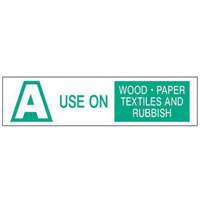 "A Use on Wood Paper Textiles and Rubbish" Labels, 6" L x 1-1/2" W, Green on White SY238 | Doyle's Supply