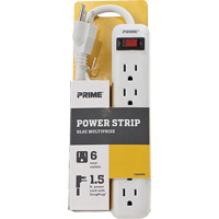 Power Strip, 6 Outlet(s), 1-1/2', 15 A, 1875 W, 125 V XJ246 | Doyle's Supply