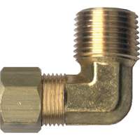 90° Pipe Elbow, Tube x Male Pipe, Brass, 1/8" x 1/8" YA758 | Doyle's Supply