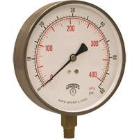 Contractor Pressure Gauge, 4-1/2" , 0 - 60 psi, Bottom Mount, Analogue YB899 | Doyle's Supply