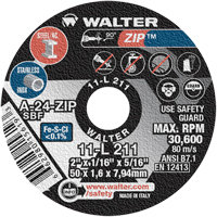 Zip™ Cut-Off Wheel, 2" x 1/16", 5/16" Arbor, Type 1, Aluminum Oxide, 5100 RPM YC582 | Doyle's Supply